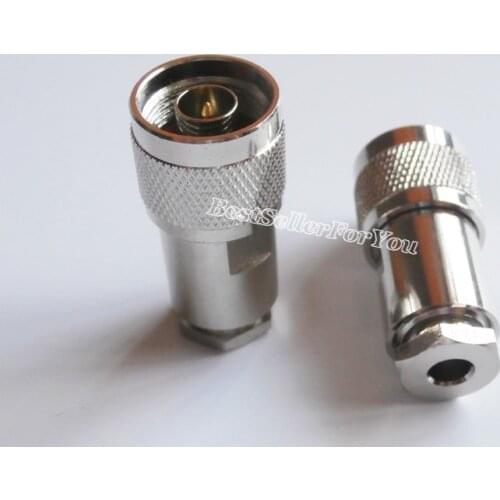 1Pcs N male plug clamp straight For RG58 RG142 LMR195 RG400 RF Cable Connector