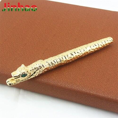 New Jinhao Cheetah Full Metal Golden Rollerball Pen Luxurious Exquisite Advanced Writing Gift Pen for Business Graduate Office