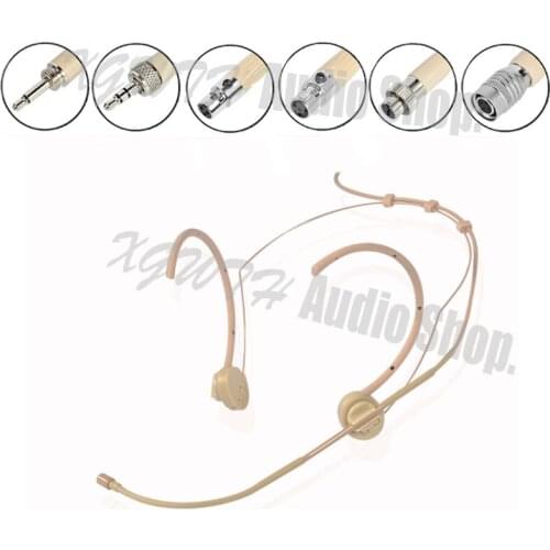 Foldable Skin Dual Hook Head Headset Microphone For Sennheiser G1 G2 G3 G4 Wireless Condenser 3.5mm 1/8" Screw Lock Stereo Mic