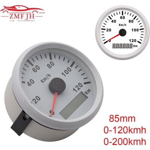 Universal 85mm GPS Speedometer Gauge 120km/h 200km/h Waterproof Speed Gauge For Car SUV Truck Boat Motor Auto With GPS Antenna