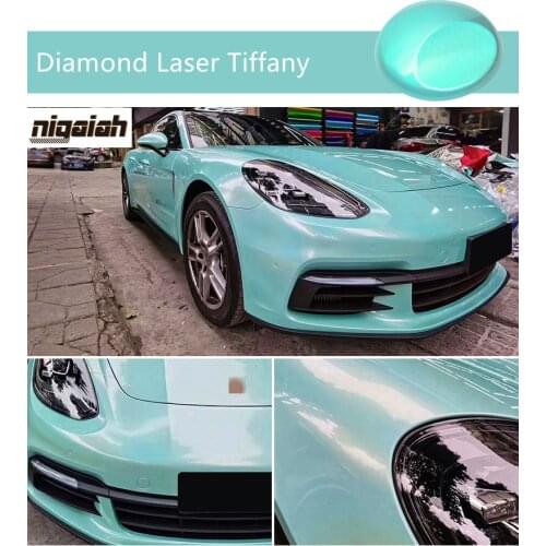 Premium bright body 1.52x18M Diamond Laser Tiffany Self-adhesive packaging stickers without bubbles Car Wrap Vinyl