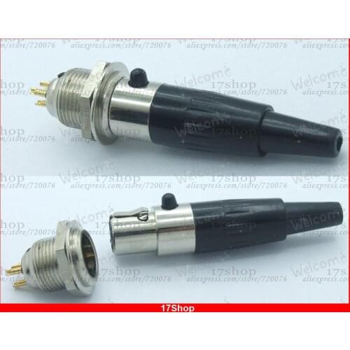 1-sets Connector M/F- Mini XLR 3-Pin M/F Plug Cable Inline Plug Small 3-pin TA3