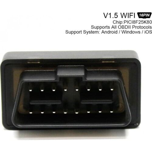 1 Piece New WIFI V1.5 PICI8F25K80 Car Mini Scanner 9V-16V Wireless Auto Interface Code Readers Diagnostic Tool OBDII Protocols