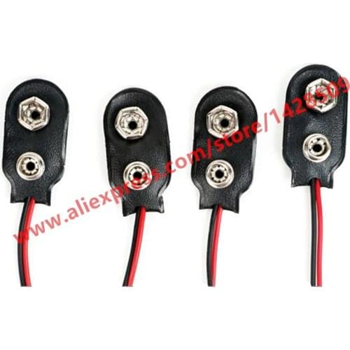 10pcs All Iron/all Copper 100mm Wire Holder Cable Lead Plastic Hard Socket Plug Buckle 9V Battery Buckle Type I Black Leather