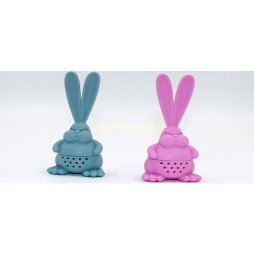 100pcs/lot Tea Infuser Rabbit Shape Silicone Tea Strainer Reusable Leaf Filter Herbal Spice Tea Coffee Fliter Kitchen Tools