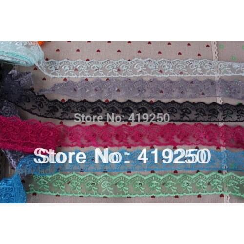 12pcs 10yard various colors embroider scalloped Lace Fabric Trim DIY sewing cloth/doll Fabric width 40mm.30colors