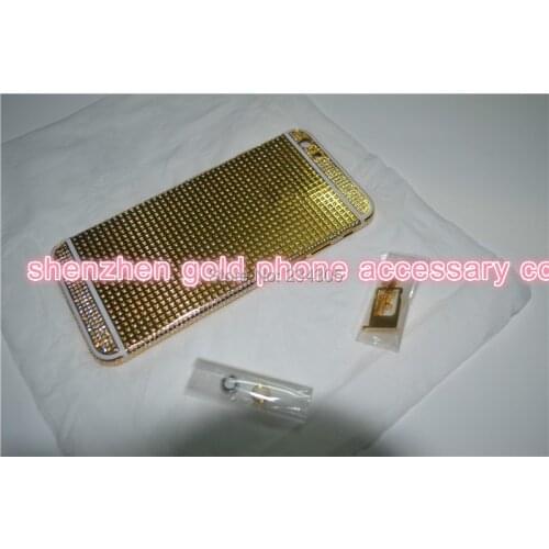 2020 Hot!! New Design for phone 6 6s plus Gold Plated gold crystal battery housing back--free shipping