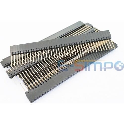 5pcs 2.54mm PC104 Female Header 1*40 Pin Single Stackable Shield Female Header Rohs Gold plated PH8.5+2.5mm