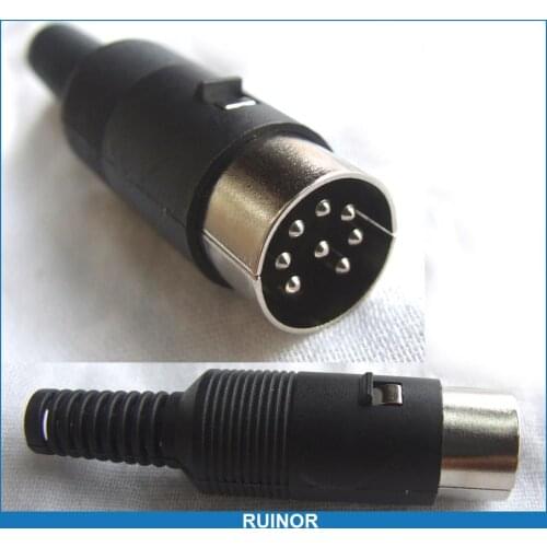 5pcs 8pin DIN Male Plug Cables Soldering Iron DYI Connector with Plastic Handle