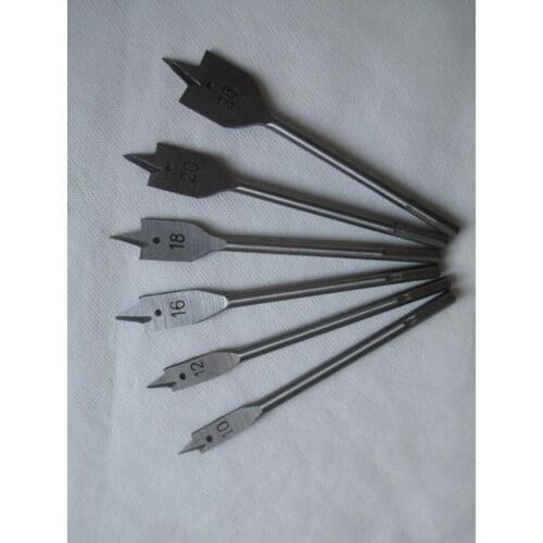 6pcs Woodworking Flat Drill Three Pointed Ends Wood Boring Spade Bit Set 1/4" Quick Change Hex Shank Wood Hole Cutter 10mm-25mm