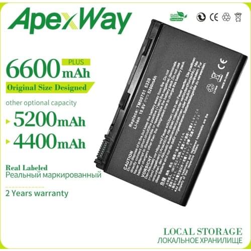 Apexway 6 cells Laptop Battery for ACER TravelMate 5320 5230 Series BT.00807.016 GRAPE32 GRAPE34 LC.BTP00.005 TM00741 TM00751