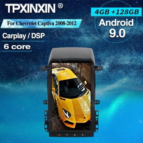 Android 9 4+128G Tesla Style For Chevrolet Captiva 2008-2012 Car GPS Navigation Multimedia Autoradio Video Player Tape Recorder