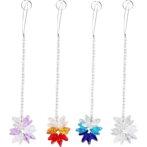 Aurora Borealis Crystal Suncatcher Window Hanging Feng Shui Healing Prism Sun Catcher Rainbow Maker Home Garden Decor