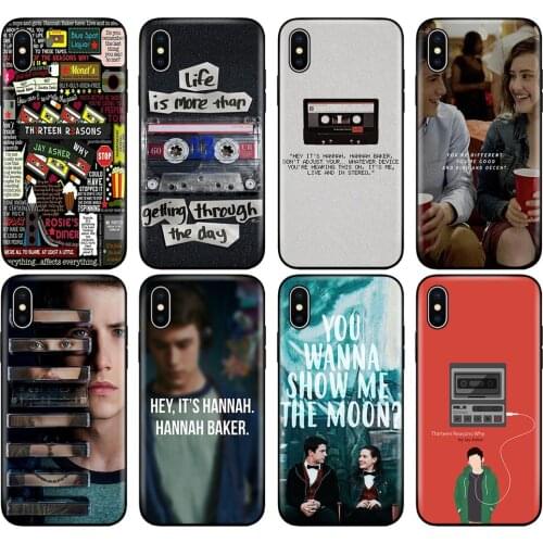 Black tpu case for iphone 5 5s SE 2020 6 6s 7 8 plus x 10 case silicon cover for iphone XR XS 11 pro Max 13 Reasons Why Quotes