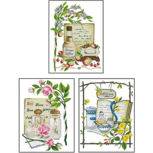 Flower and book Patterns Counted Cross Stitch 11CT 14CT DIY wholesale Chinese Cross Stitch Kits Embroidery Needlework Sets