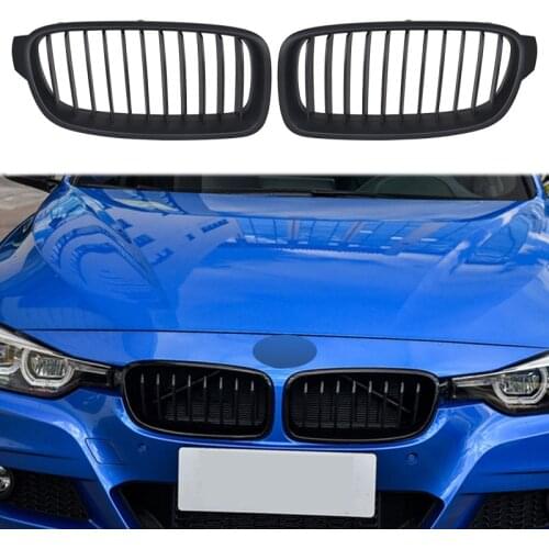 Gloss Black Silver Car Front Hood Kidney Grill Racing Grills For BMW 3 Series F30 F35 2013-2019 Car Exterior Accessories 1 Pair