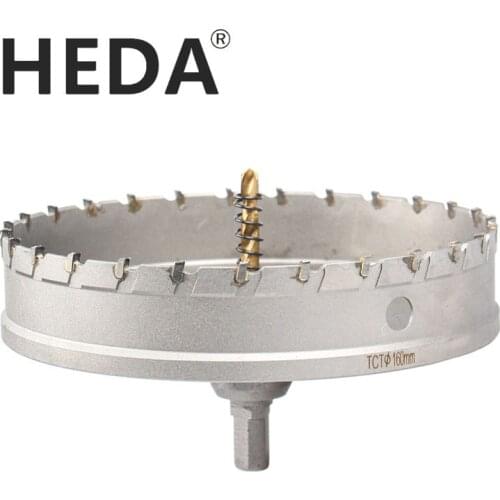HEDA 165-200mm TCT hole saw bit Alloy carbide Cobalt steel cutter Stainless steel plate Iron metal cutting kit