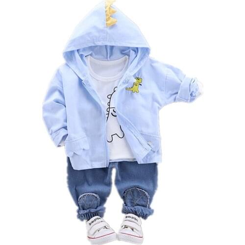 Baby Suit Boys and Girls Cute Three-Piece Suit Children Clothes Baby Child Installed Coat+pant +shirt 0-4 Years Sport Sets