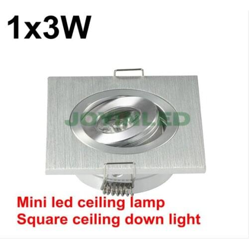 4pcs/ot mini square led spot light brush silver diameter 60mm 42mm open hole recessed ceiling led spotlight for home