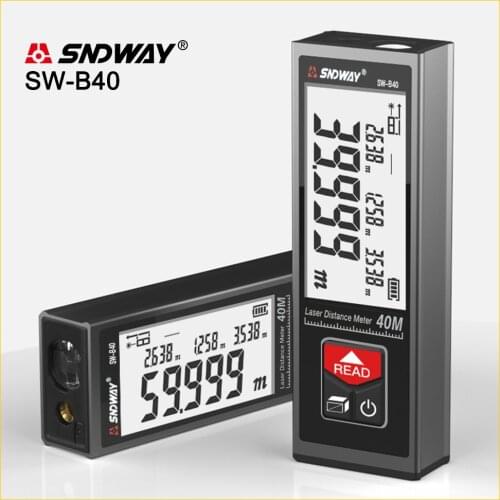 SNDWAY Laser Distance Meter 40M 50M 60M Electronic Roulette Laser Tape Measuring trena metro Digital Laser Rangefinder