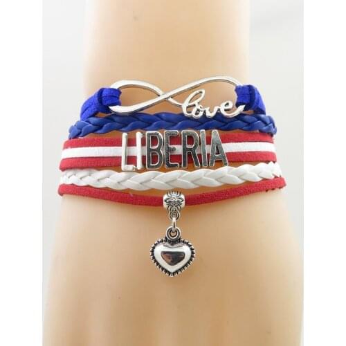 Love liberia Bracelet heart Charm liberia country handmade bracelets & bangles for woman and man jewelry