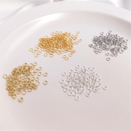 18K Titanium steel small opening ring 14K gold single ring high strength anti-pull DIY chain connection O ring