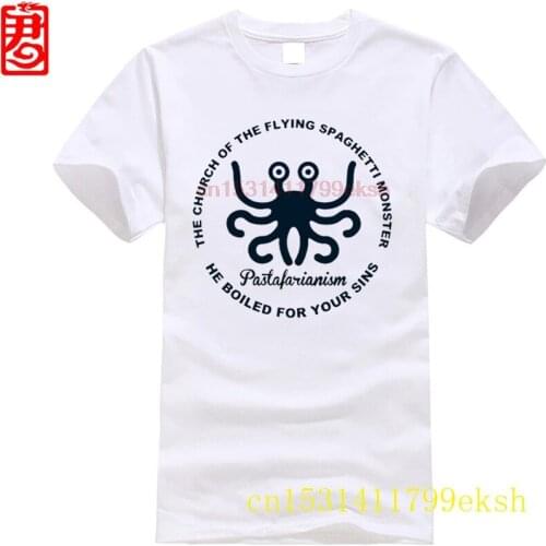 Men short sleeve t shirt The Flying Spaghetti Monster Logo Printed T shirt Game Club Mens T shirts