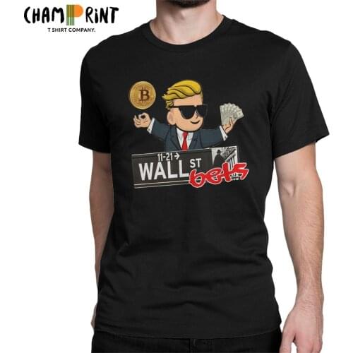 Men Wallstreetbets BITC Bets Bitcoin Investing Gift T Shirt WSB Stonks Trader Meme Diamond Hands Tops Funny Tees Summer T-Shirts