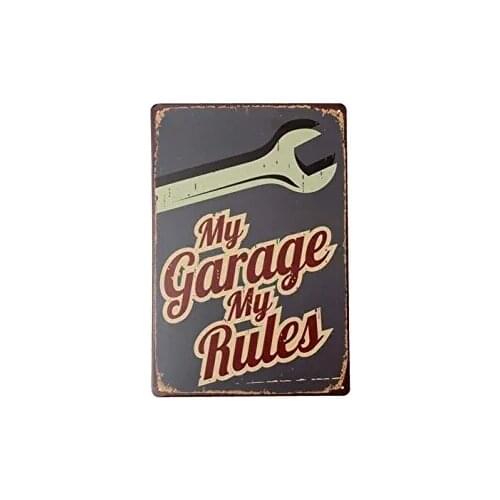 My Garage Rules Car Tin Sign Metal Decoration Poster