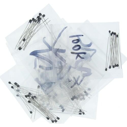 100pcs=10value*10pcs NTC Thermistor Resistor Kit NTC-MF52AT 1K 2K 3K 4.7K 5K 10K 20K 47K 50K 100K +-5% 3950B