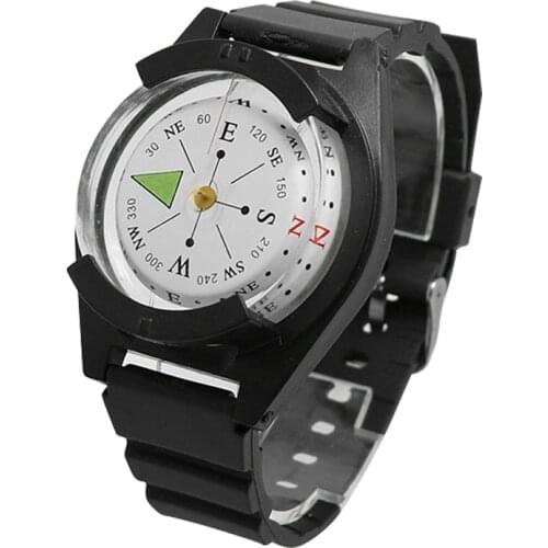 Wrist Compass Watch Reasonable Storage and Convenient Access Outdoor Survival EDC Bracelet Strap for Hiking Sports Black