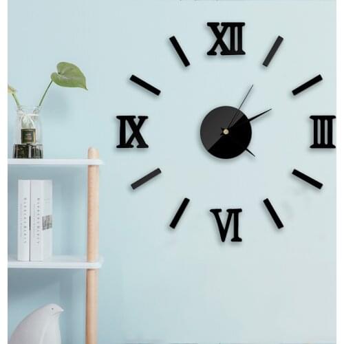 New Clock Watch Wall Clocks 3D DIY Acrylic Mirror Stickers Home Decoration Living Room Wall Clock