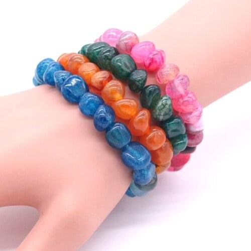 New natural stone gemstone with agate mens bracelet original stone agate bracelet blue striped energy woman yoga bracelet gift