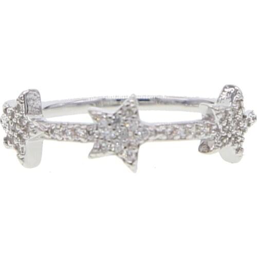 Girl gift jewelry Minimalist gold Sliver color Star Rings for Women Simple Stack Rings Initial CZ Rings Bijoux
