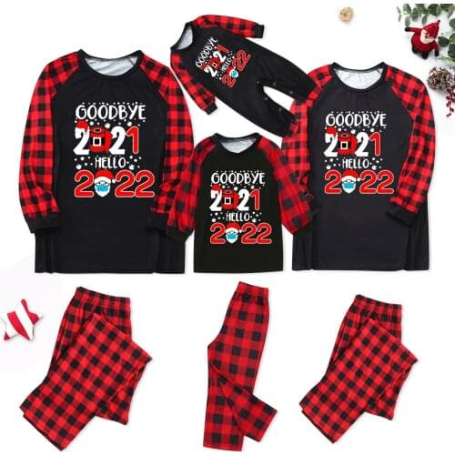 Christmas Print Blouse Tops And Pants Xmas Family Clothes Pajamas Homewear Sleepwear Plaid Print Casual Sets Loungewear L3