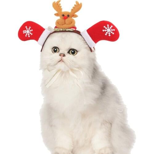 Christmas Pet Dogs Cats Headband Decorative Costume New Year Multi Shapes Optional Hair Hoop Dog Accessories