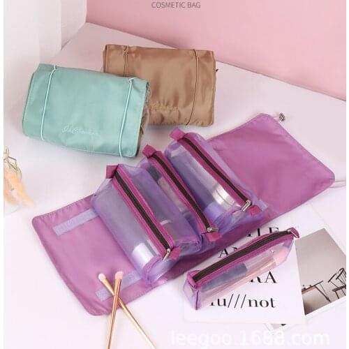 Detachable Cosmetic Bag Portable Fashion Large-capacity Four-in-one Portable Folding Travel Cosmetic Storage Wash Bag Convenient