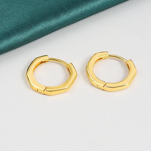 VENTFILLE 925 Sterling Silver Geometric Polygon Simple Style Earrings