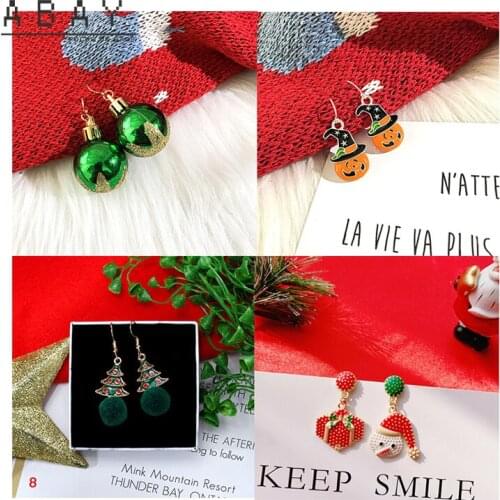 S925 Silver Needle Pumpkin Snowman Earrings Girl New Hot Selling Christmas Tree Hair Ball Simple Temperament Necklace Wholesale