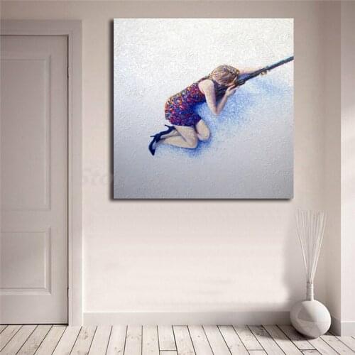 Snow Sniper By Iris Scott Canvas Painting Print Living Room Home Decor Modern Wall Art Oil Painting Poster Salon Picture Artwork