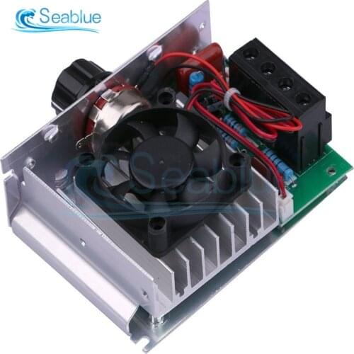 AC 110V 10000W High Power SCR Voltage Regulator Speed Controller Temperature Control Switch Dimmer Thermostat With Cooling Fan