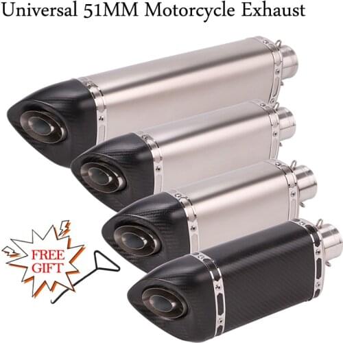 Universal 36-51mm Motorcycle Exhaust Escape Modified Motorbike Carbon Fiber Muffler DB Killer For Ninja 400 CBR1000RR KTM 390