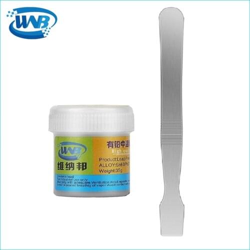 WNB 35g Lead-Free Soldering Paste 183C/138C Melting Point Welding Tin Flux Solder Repair Phone CPU/Motherboard Knife+Thin Blade