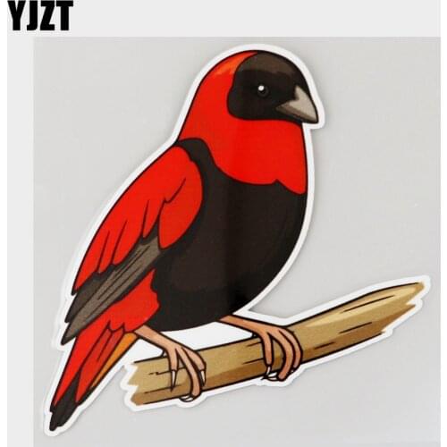 YJZT 12.4CM×12.7CM Funny Northern Cardinal Cool Decal PVC Car Sticker 11C-0475
