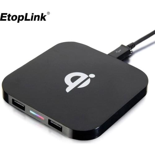 EtopLink Qi Charger Q8 Wireless Charger charging Mat Dual USB Charger for iPhone 8 X Samsung Galaxy S8 S7 S6 edge Note5 Note8