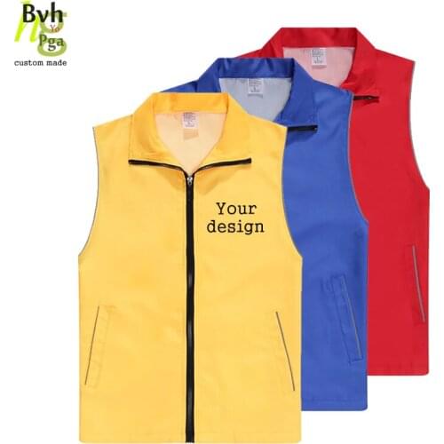 Customized/designed logo vest print logo photo text mens and womens vest work clothes tops