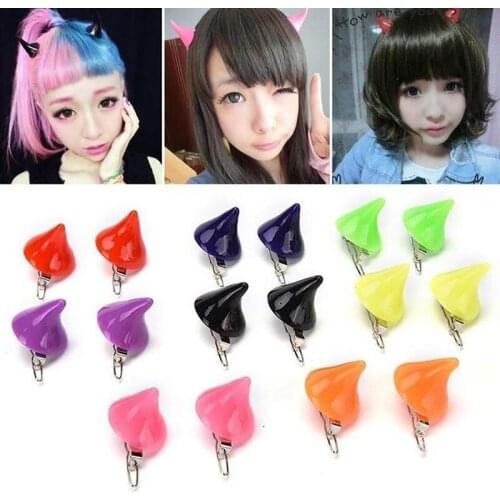 1 pair Halloween Girls' Stereo Devil Horns Ears Hairpins Barrettes Hair Head Bands Clip Hairgrips Headband Headwear Accessories