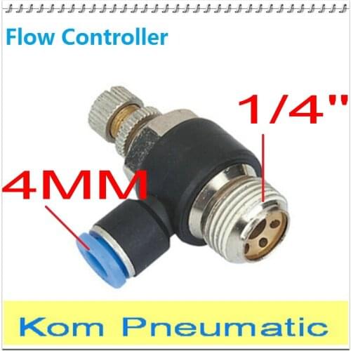 10pcs a lot SL 4-02 Air Speed Flow Control Controller Pneumatic Coupling Throttle Valve 4mm to1/4" SL4-02 Male Fitting Connector