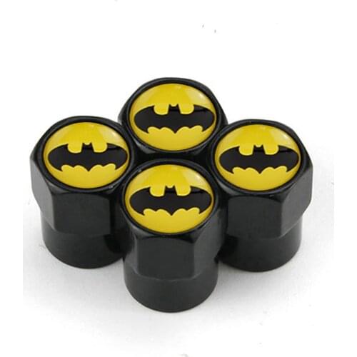 4PC Car Valve Caps For Skoda Octovia Fabia Superb Wheel Tires Plugs Anti-Dust Motos Universal Bat Emblem Tyre Cap Rim Stem Cover