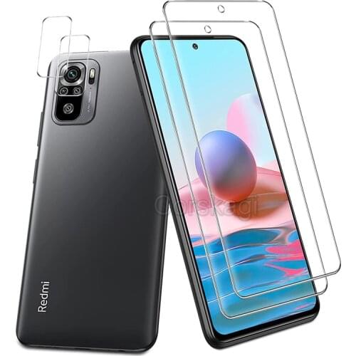 4in1 [2 Glass +2 Lens Film] HD Clear Tempered Glass Protector For Redmi 8 8A 9 9A 9C NFC 9AT 9T Note 10 9S 8T 9 8 Pro Camera